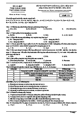 Đề thi thử Trung học phổ thông Quốc gia lần 1 môn Hóa học năm 2017 - Mã đề 132 - Trường THPT Hùng Vương (Có đáp án)